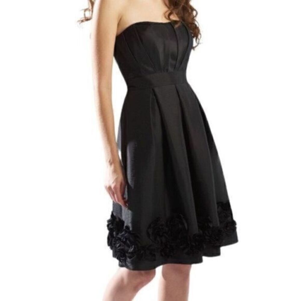 B2 Jasmine White Taffeta Strapless Bridesmaid Prom Dress Size 12 NWT